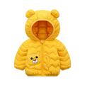Jacket For Toddler Children Baby Boys Girls Long Sleeve Cute Cartoon Animals Solidhooded Outer Outwear Outfits Clothes Kids Coat & Outerwear Yellow 2 Years-3 Years