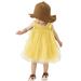 Fimkaul Girls Dresses Solid Summer Sleeveless Beach Tutu Casual Layered Tulle Princess Birthday Party Beach 1-6Y Dress Baby Clothes Yellow