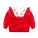 ASFGIMUJ Girls Sweaters Boys Girls Winter Long Sleeve Flower Embroidery Ruffles Knit Sweater Warm Sweater For Children Clothes Knit Sweater Red 6 Years-7 Years