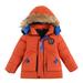 FRSASU Kids Clothing Clearance Toddler Baby Boys Toddler Kids Solid Color Winter Hoodie Keep Warm Cotton Clothes Thick Coat Orange 2-3 Years(2-3 Years)