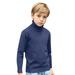 ASFGIMUJ Toddler Boy Sweater Knit Turtleneck Sweater Soft Solid Warm Pullover Sweater Long Sleeve Shirts Knitted Sweater Blue 6 Years-7 Years