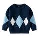 ASFGIMUJ Toddler Boy Sweater Boys Girls Winter Long Sleeve Fashion Knit Sweater Base Warm Sweater For Children Clothes Knitted Sweater Navy 4 Years-5 Years