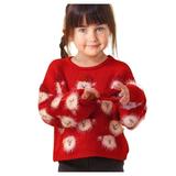 ASFGIMUJ Toddler Boy Sweater Girl Christmas Sweater Funny Santa Funny Xmas Holiday Party Knitted Pullover Knit Sweater Red 130