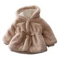 ASFGIMUJ Toddler Winter Jacket Fall Winter Kids Collar Hooded Jackets Warm Woolen Jacket Coats Toddler Winter Coat Khaki 10 Years-11 Years