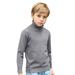 ASFGIMUJ Toddler Girl Sweater Knit Turtleneck Sweater Soft Solid Warm Pullover Sweater Long Sleeve Shirts Knitted Sweater Grey 7 Years-8 Years