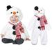 Girls Romper Christmas Gift Infant Boys Girls Christmas Snowman Costumes Outfit Kids Hooded Jumpsuit and Winter Fleece Romper Sets with Scarf Save Big