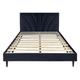 Lit avec matelas 2 places en velours bleu nuit 140x190