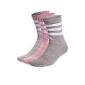 adidas Sportswear Women's 3 Pack 3 Stripe Crew Socks - Pink Multi, Pink, Size S, Women