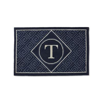 Greek Key Monogram Door Mat - Indigo, 30" x 48" Indigo, S - Frontgate