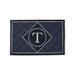 Greek Key Monogram Door Mat - Gray, 36" x 72" Gray, Q - Frontgate