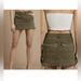 Free People Skirts | Free People Utility Denim Skirt Mini Army Olive Green Size 28 | Color: Green | Size: 28