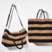 Anthropologie Bags | Anthropologie Striped Fuzzy Tote Bag | Color: Black/Tan | Size: Os