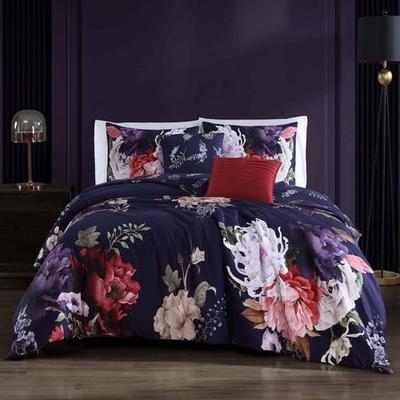 Enchanted Garden Comforter Bed Set Navy, King, Navy