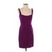 Elie Tahari Casual Dress - Mini Square Sleeveless: Purple Print Dresses - Women's Size 4