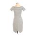 1.State Casual Dress - Sheath Boatneck Short sleeves: Ivory Stripes Dresses - Women's Size Small