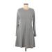 Gap Casual Dress - A-Line Crew Neck Long sleeves: Gray Color Block Dresses - Women's Size Medium