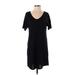 Rag & Bone/JEAN Casual Dress - Shift Scoop Neck Short sleeves: Black Print Dresses - Women's Size Small