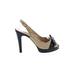 Oscar De La Renta Heels: Pumps Platform Cocktail Party Tan Shoes - Women's Size 38.5 - Peep Toe