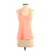 Nike Active Tank Top: Orange Print Activewear - Women's Size X-Small