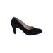 Bruno Magli Heels: Pumps Chunky Heel Classic Black Print Shoes - Women's Size 36 - Almond Toe