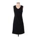 Nic + Zoe Casual Dress - A-Line V Neck Sleeveless: Black Print Dresses - Women's Size X-Small