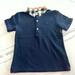 Burberry Shirts & Tops | Burberry London Boy’s Short Sleeve Embroidered Polo | Color: Blue/Brown | Size: 18-24mb