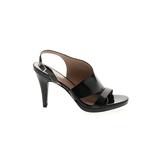 Andrew Geller Heels: Slingback Stilleto Cocktail Party Black Print Shoes - Women's Size 8 1/2 - Open Toe