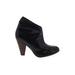DMSX by Donald J Pliner Ankle Boots: Slip-on Chunky Heel Boho Chic Black Print Shoes - Women's Size 8 - Almond Toe