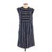 J.Crew Casual Dress - Shift: Blue Stripes Dresses - Women's Size X-Small Tall