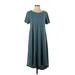 Lularoe Casual Dress - A-Line: Teal Print Dresses - Women's Size Small