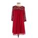 As U Wish Casual Dress: Burgundy Dresses - Women's Size Small