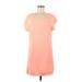 Bar III Casual Dress - Shift Scoop Neck Short sleeves: Orange Print Dresses - Women's Size Medium