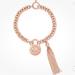 Michael Kors Jewelry | Michael Kors Women's Rose Gold Stainless Steel Chain Tassel Bracelet | Color: Gold | Size: Os