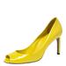 Gucci Shoes | Gucci Yellow Patent Leather Peep-Toe Pumps Size 38 | Color: Yellow | Size: 38