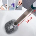 Brosse de toilette en silicone TPR avec support brosse de livres à long manche brosse de toilette
