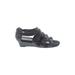 Aerosoles Wedges: Black Print Shoes - Women's Size 6 - Open Toe