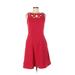 White House Black Market Cocktail Dress - A-Line: Red Solid Dresses - Women's Size 6