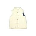 Hanna Andersson Faux Fur Vest: Ivory Print Jackets & Outerwear - Kids Girl's Size 120