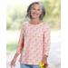 Appleseeds Women's Essential Cotton Watercolor Check Tee - Multi - PM - Petite