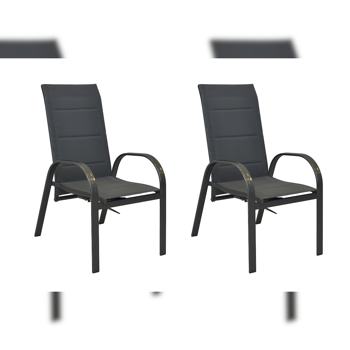 Merxx Amalfi Gasdruck Stapelsessel Set 2tlg., 2 Stapelsessel, mit Gasdruckfeder, Aluminium/Textil, Graphit/Grau Image