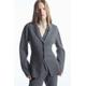 COS Women's Knitted Waisted Blazer - Grey - Grey