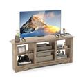 Costway 58 Inch TV Stand with 6 Open Storage Shelves for TVs up to 65 Inches-Gray