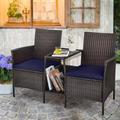 Lark Manor™ 400 - Person Seating Group w/ Cushions Synthetic Wicker/All - Weather Wicker/Wicker/Rattan in Blue | Outdoor Furniture | Wayfair