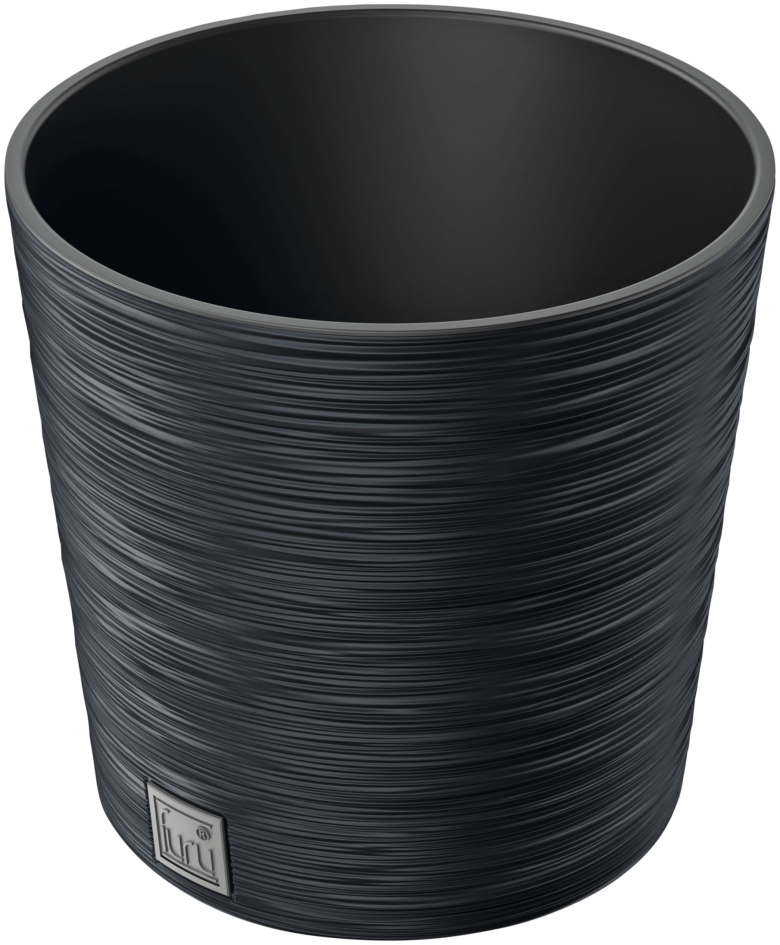 Blumentopf PROSPERPLAST "FURU RO", grau (anthrazit), H:24,7cm Ø:25cm, Kunststoff, Pflanzgefäße