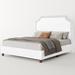 Lark Manor™ Ameere Tufted Platform Bed Upholstered/Metal/Linen in White | 53.74 H x 62.01 W x 84.65 D in | Wayfair D4A590F8946A4E419E3132228A34986A