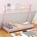 Isabelle & Max™ Aailiyah Metal Twin Size House Platform Bed w/ Triangle Structure Metal in Pink | 63 H x 41.3 W x 78 D in | Wayfair