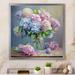 Winston Porter Still Life Vase Hydrangea Bouquet Gentle Pastel I Framed On Canvas Print Canvas, Cotton in Blue/Pink | 16 H x 16 W x 1 D in | Wayfair