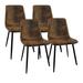 Ivy Bronx Gianstefano Linen Metal Back Side Chair Dining Chair Upholstered/Metal/Fabric in Brown | 33.5 H x 16.5 W x 16.2 D in | Wayfair