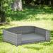 Tucker Murphy Pet™ 25 In Hopper Pet Bed, Pet Pen, Pet Outdoor Furniture, Pet Patio Furniture, PE Wicker, Dark Polyester in Gray | Wayfair