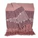 Premium Grey Cotton Slub Throw w/ Tassels from Dakota Fields Cotton in Red/Pink/Brown | 50 H x 60 W in | Wayfair 01188634020B446386A26FED8B1C36E4